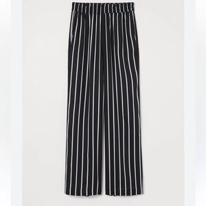 H&M Striped High Waisted Wide Leg Pants